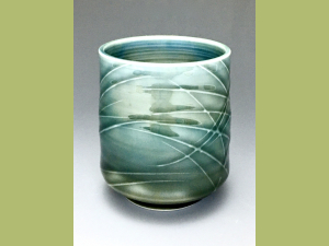 Blue and Gray Slip Trailed Cup